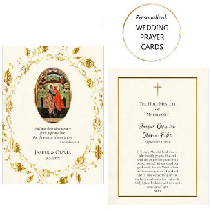 Placement Carte de prière Mariage orthodoxe Joachim et Anna