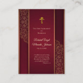 Placement Carte de prière Mariage orthodoxe Maroon Gold (Devant)