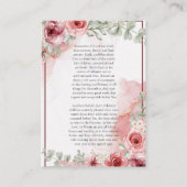 Placement Carte de prière Mariage orthodoxe Roses rouges Aqu (Dos)