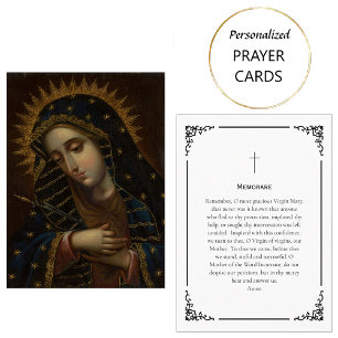 Placement Carte de prière Memorare Vierge Marie