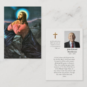 Placement Carte de prière mémorielle du Christ à Gethsémani