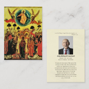 Placement Carte de prière mémorielle photo orthodoxe chrétie