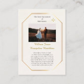 Placement Carte de prière Ornat Gold Frame Orthodoxe Mariage (Dos)