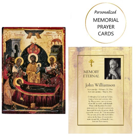 Placement Carte de prière Orthodoxe Christian Funeral