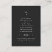 Placement Carte de prière orthodoxe classique en argent noir (Dos)