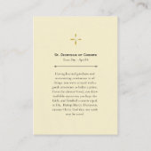 Placement Carte de prière orthodoxe de Corinthe (Dos)