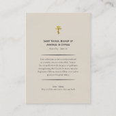 Placement Carte de prière orthodoxe de l'évêque Saint-Tikhon (Dos)