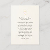 Placement Carte de prière orthodoxe des martyrs de Chine (Dos)