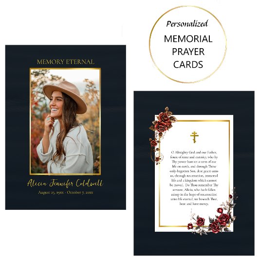 Placement Carte de prière orthodoxe Mémoire Photo éternelle