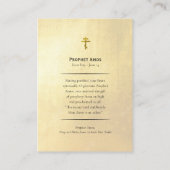 Placement Carte de prière orthodoxe Prophète Amos (Dos)
