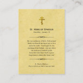 Placement Carte de prière orthodoxe Saint-Marc d'Ephèse (Dos)