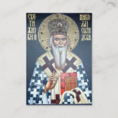 Placement Carte de prière orthodoxe Saint Nicolas de Zhicha (Devant)