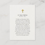 Placement Carte de prière orthodoxe St. Vasily Martysz (Dos)