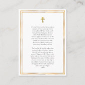 Placement Carte de prière orthodoxe Theotokos Pantanassa (Dos)