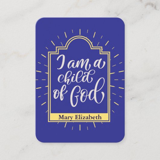 Placement Carte de prière pour enfant personnalisée (Devant)