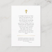 Placement Carte de prière pour les chrétiens orthodoxes (Dos)