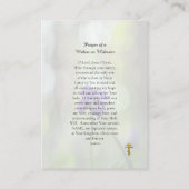 Placement Carte de prière pour une veuve ou une veuve (Dos)