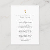 Placement Carte de prière Saint-Sébastien de San Francisco J (Dos)