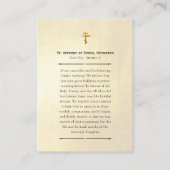 Placement Carte de prière St. Antoine de Dymsk, Novgorod (Dos)