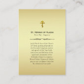 Placement Carte de prière St. Herman d'Alaska (Dos)
