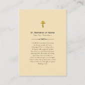 Placement Carte de prière St. Nektarios d'Aegina (Dos)