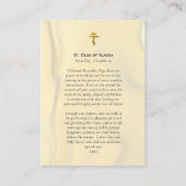 Placement Carte de prière St. Olga de l'Alaska (Dos)