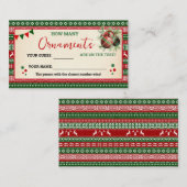 Placement Carte de pull moche de jeu Combien d'ornements (Devant / Derrière)