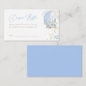 Placement Carte de rabat Baby shower Bleu Boy Moon (Devant / Derrière)