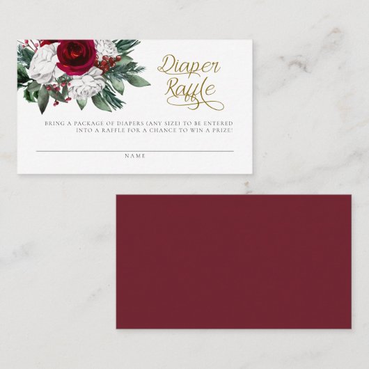 Placement Carte de rabat floral hivernale de Noël (Devant / Derrière)