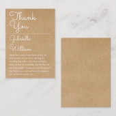 Placement Carte de réception Rustique Mariage de script Merc (Devant / Derrière)