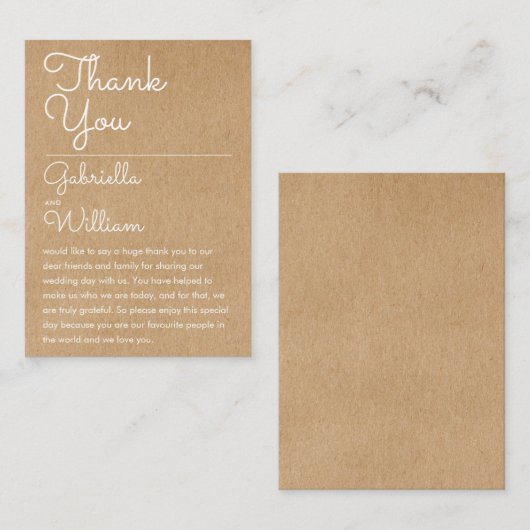 Placement Carte de réception Rustique Mariage de script Merc (Devant / Derrière)