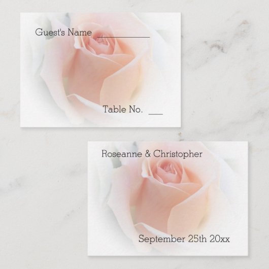Placement Carte de réglage de la place mariage Peach rose Ro (Devant / Derrière)
