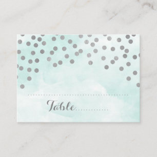 Placement Carte de réglage du lieu de la Confetti en argent 