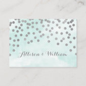 Placement Carte de réglage du lieu de la Confetti en argent  (Dos)