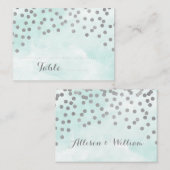 Placement Carte de réglage du lieu de la Confetti en argent  (Devant / Derrière)