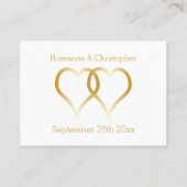Placement Carte de réglage mariage Gold Hearts (Dos)