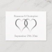 Placement Carte de réglage mariage Place Coeurs d'argent (Dos)