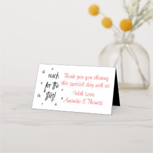 Placement Carte de remerciement de mariage noir et rouge Lov