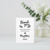 Placement Carte de remerciements de repas mariage (Debout devant)