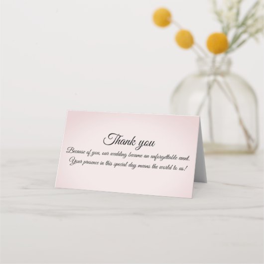 Placement carte de remerciements mariage (Devant)