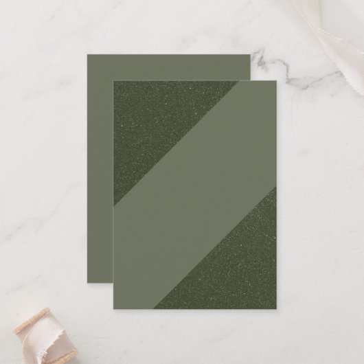 Placement Carte de Repas Plat Vert Mousse Moderne (Devant/Arrière en situation)
