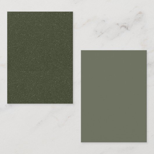 Placement Carte de Repas Plate Texturée Vert Moussu (Devant / Derrière)