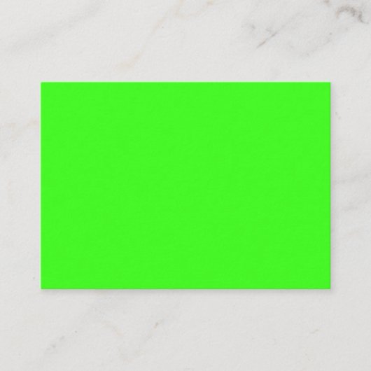 Placement Carte de Repas Plate Vert Néon – Personnalisable (Devant)
