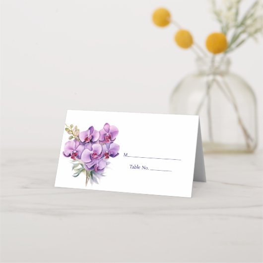 Placement Carte de Repérage de Table Invité Orchidée Violett (Devant)