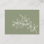 Placement Carte de réservation de mariage fleur boho sauge (Dos)