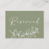 Placement Carte de réservation de mariage fleur boho sauge (Devant)