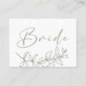 Placement Carte de réservation de mariage fleur boho sauge (Devant)