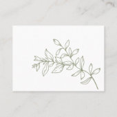 Placement Carte de réservation de mariage fleur boho sauge (Dos)