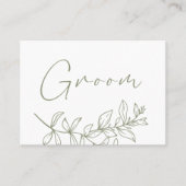 Placement Carte de réservation de mariage fleur boho sauge (Devant)