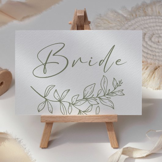 Placement Carte de réservation de mariage fleur boho sauge